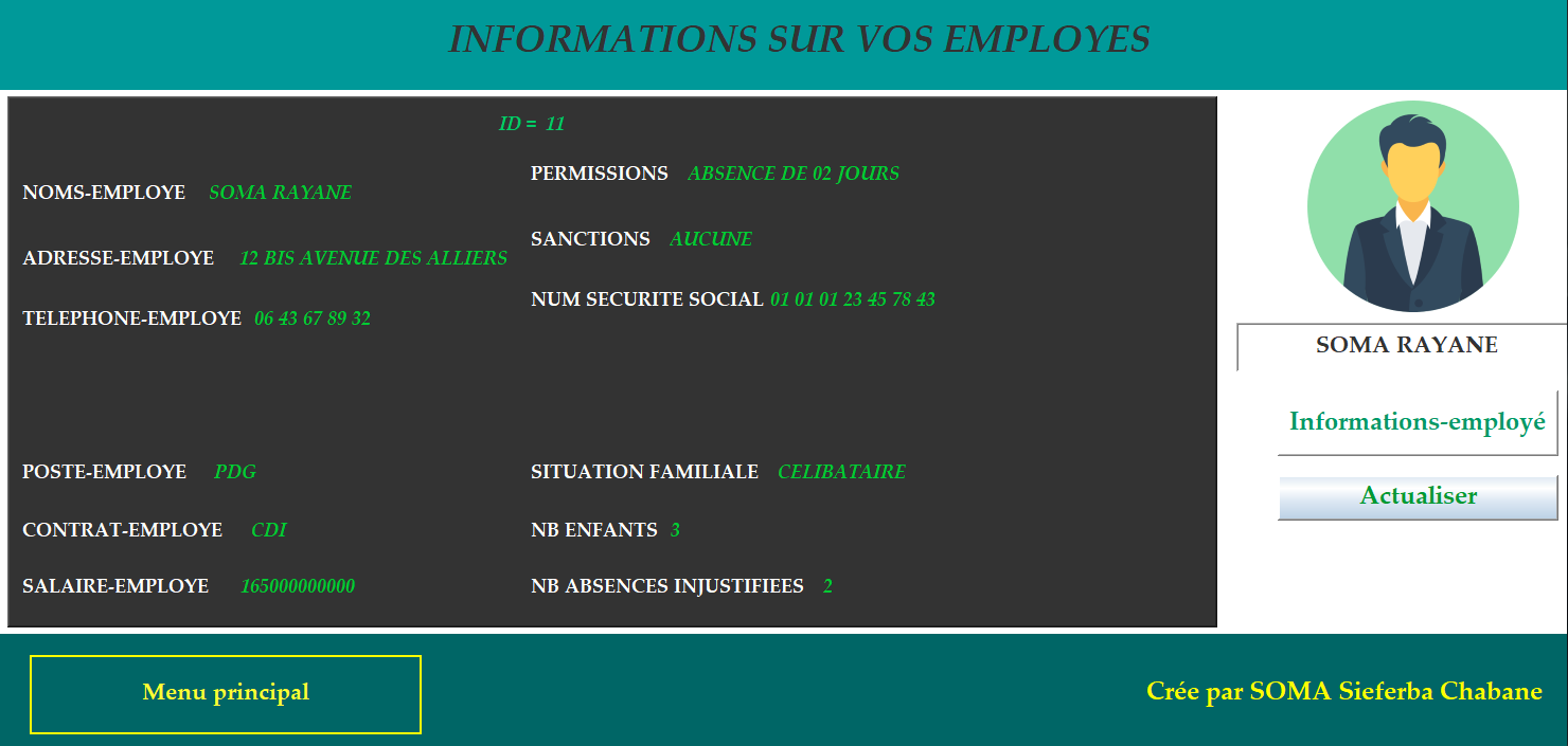 liste des employé