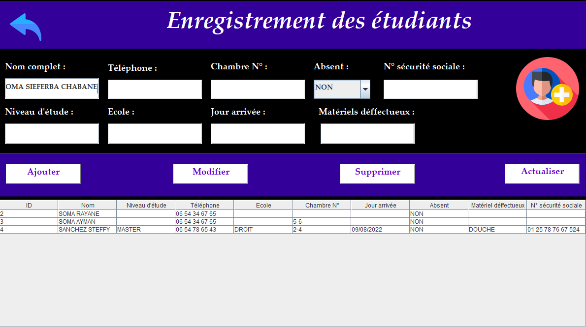 liste des utilisateurs